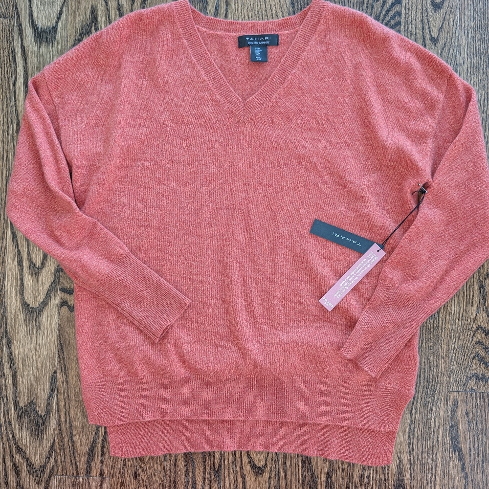 Tahari Coral V-Neck Sweater for Women